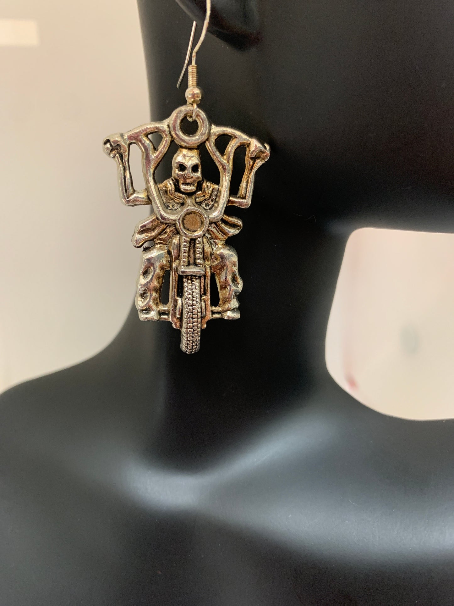 Goth skeleton earring