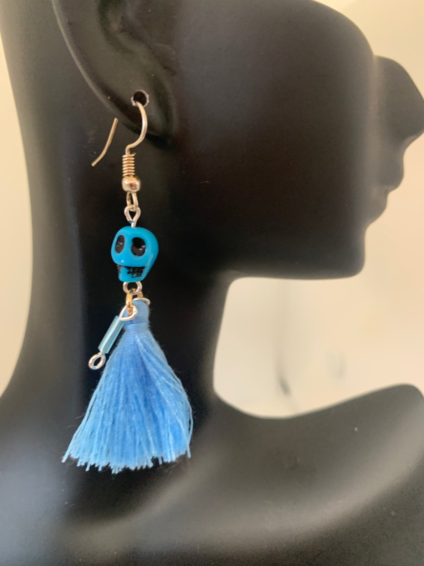 Goth skeleton doll earring