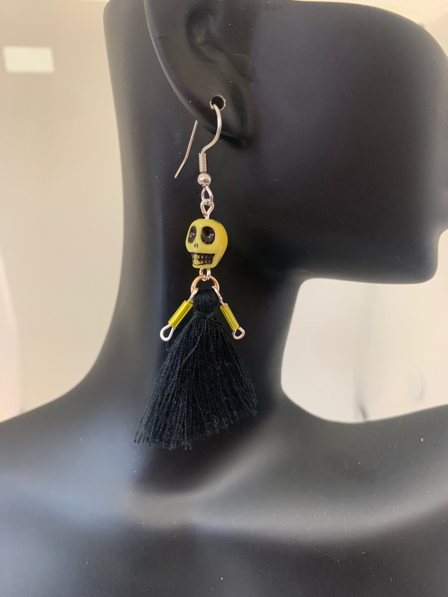 Goth skeleton doll earring