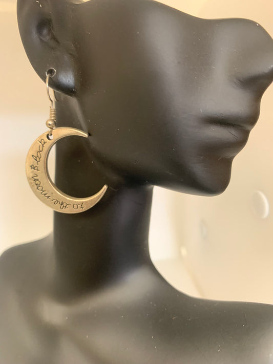 Silver Crescent Moon Earring