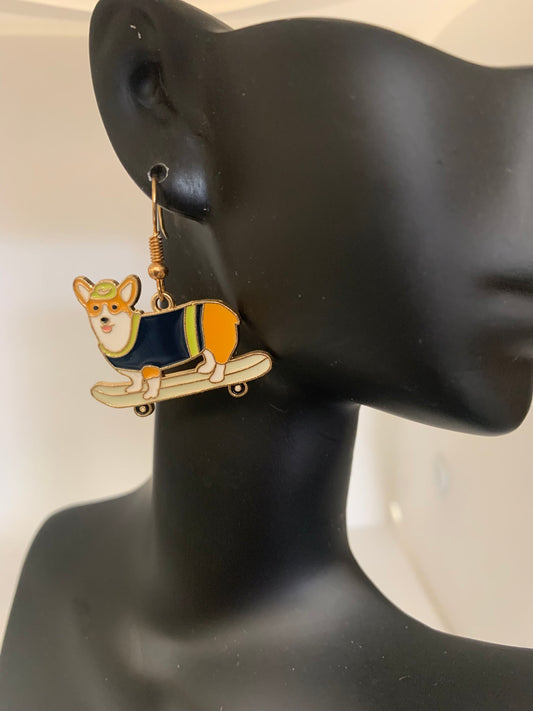 Corgi Riding a Skateboard